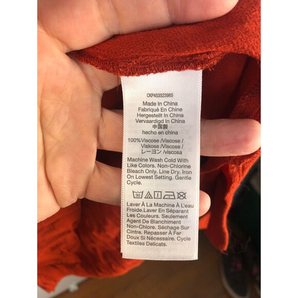 Madewell Novel Orange Shift Dress V-Neck Size Medium Basics Minimalist - Picture 5 of 9